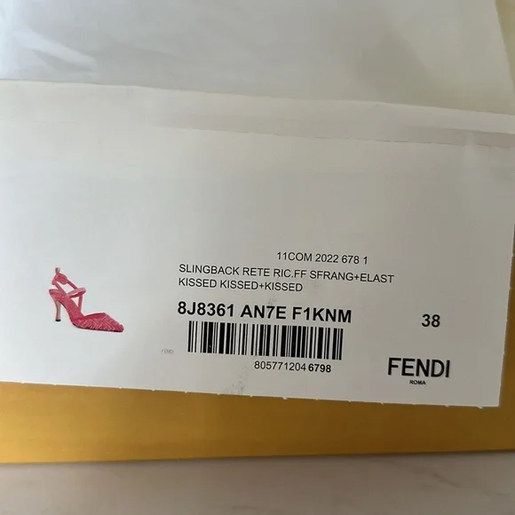 FENDI Colibrì Lite High-heeled pink slingbacks - Picture 8 of 15